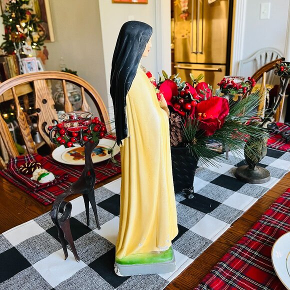 Antique Chalkware Saint Theresa of Lisieux Little flower of Jesus - Picture 4 of 17